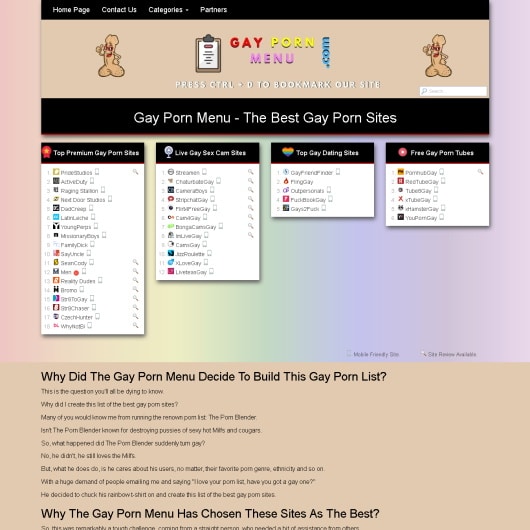 Visit Gay Porn Menu